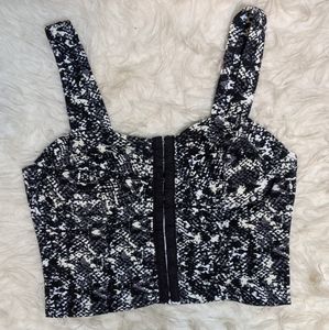 Black white and grey crop top